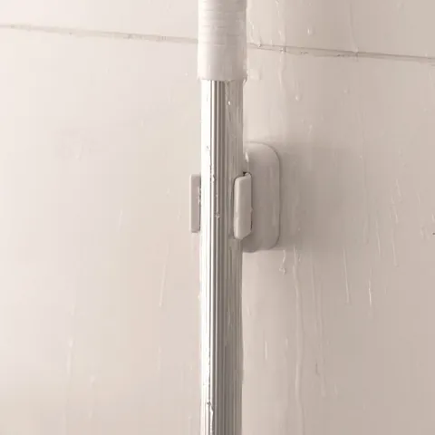 Wall Mounted Multifunctional Toothbrush Holder Mop Broom Clip Punch Free Adhesive Bathroom Kitchen Storage Organizer White
