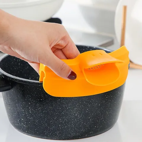 Kreative Entenform Topfrandsieb TPR Silikon Flüssigkeitsumleitung Filter Clip-on Wassersieb Für Töpfe Schüsseln Reis Abseihen