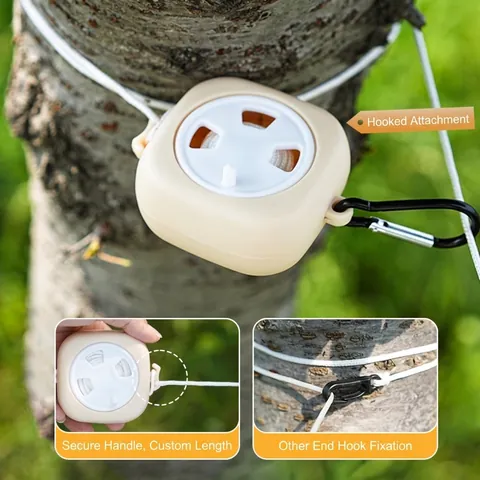 Portable Retractable Clothesline For Outdoor Travel Indoor No Punching Nylon Rope With Anti-slip Clips Windproof Drying Line For Laundry Camping Home
