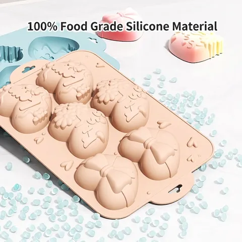 6 Holtes Siliconen Cakevorm Voedselkwaliteit 3D Bloem Hart Vorm Bakplaat Voor Zelfgemaakte Muffins Chocolade Zeep Roze Blauw Groen