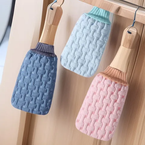 Exfoliating Bath Mitt for Men Women 3D Lattice Texture Shower Glove Double Sided Thickened Scrubbing Towel for Body Cleaning