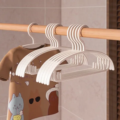 Children's Non-Marking Plastic Clothes Hangers Baby Toddler Non-Slip Wide Shoulder Hanger Seamless Drying Rack Modern Minimalist Laundry Organizer