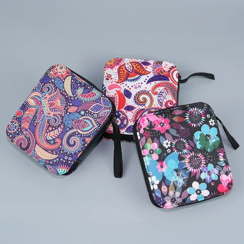 Portable Household Sewing Kit With Stainless Steel Needle Scissors Tape For Home DIY Repairing Floral Paisley Pattern Fabric Travel Organizer Case