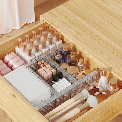 Modular Transparent Plastic Drawer Organizer Divider Adjustable Free Combination Grid Separator For Clothes Makeup Home