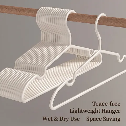Minimalist Non-Slip Plastic Hangers Seamless Clothing Organizer Hangers with Shoulder Grooves for Adult Dormitory Home Drying Rack