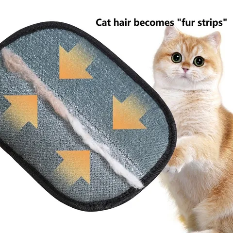 Pet Hair Removal Glove Electrostatic Fur Cleaning Brush Polyester Washable Reusable Deshedding Tool for Dogs Cats Home Furniture