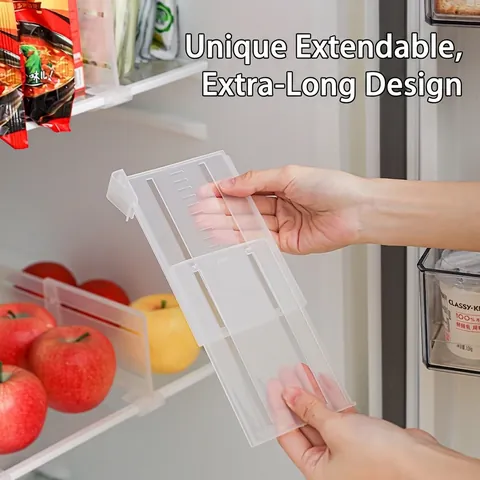 Expandable Refrigerator Divider Refrigerator Shelf Organizer Adjustable Storage Partition Board Refrigerator Drawer Organization Kitchen Accessory