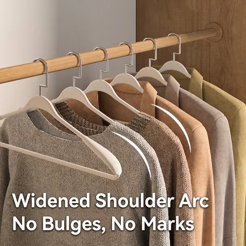Matte Wide Shoulder Hanger Non Slip Plastic Clothes Hanger For Heavy Coats Sweaters Jackets Seamless Drying Rack For Home Wardrobe Organization