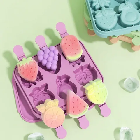 Silikon Eiscreme Form DIY Stieleis Form Niedliche Frucht und Tier Form Eisgitter Hersteller für Heim Küche Gadgets