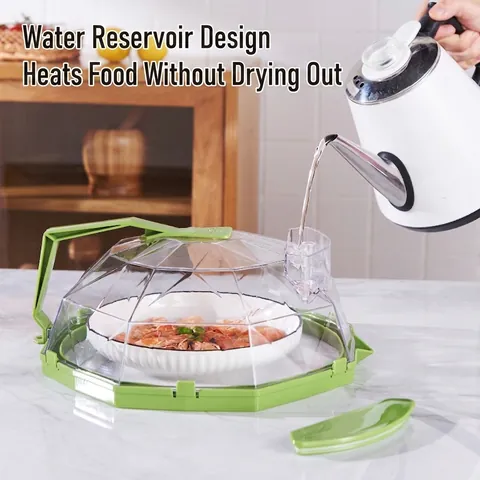 Microwave Splatter Cover Heat Resistant Food Heating Lid Splash Guard Transparent PC Geometric Cover For Home Kitchen