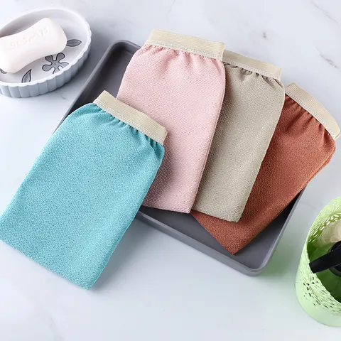 Rayon Exfoliating Bath Mitt Body Scrubbing Glove For Deep Skin Cleaning Skin Friendly Bathroom Accessories For Men Women