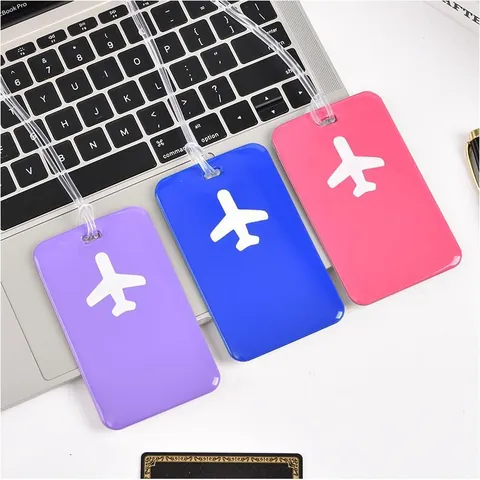 Creative Square PVC Soft Glue Airplane Luggage Tag Travel Suitcase Identification Name Label Bag Identification Accessories