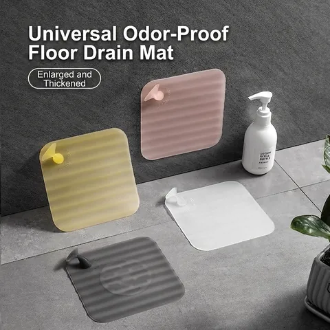 Creative Whale Tail Silicone Drain Cover Anti-Odor Floor Drain Mat For Bathroom Kitchen Sewer Deodorant Cover Square Filter
