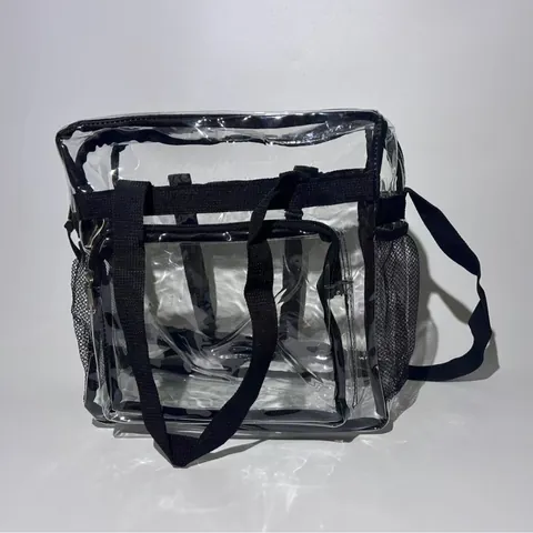 Clear PVC Backpack Large Capacity Waterproof Travel Bag Transparent Beach Swimming Bag With Adjustable Shoulder Straps Mesh Pockets