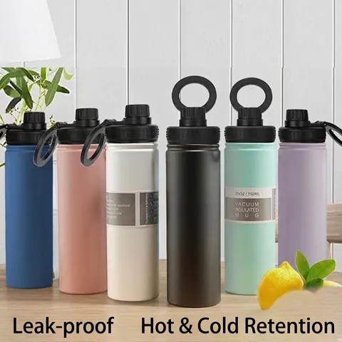 Bouteille d'Eau Isotherme en Acier Inoxydable Avec Couvercle Support Téléphone Magnétique Gourde de Sport Portable
