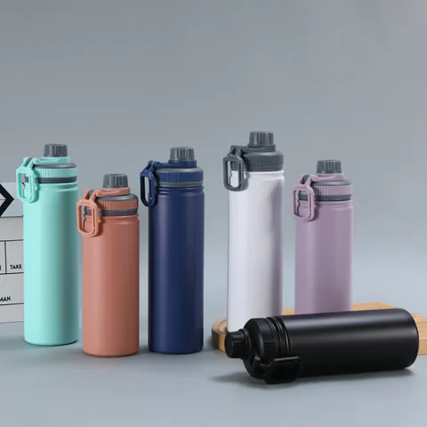 Bouteille d'Eau Isotherme en Acier Inoxydable Avec Couvercle Support Téléphone Magnétique Gourde de Sport Portable