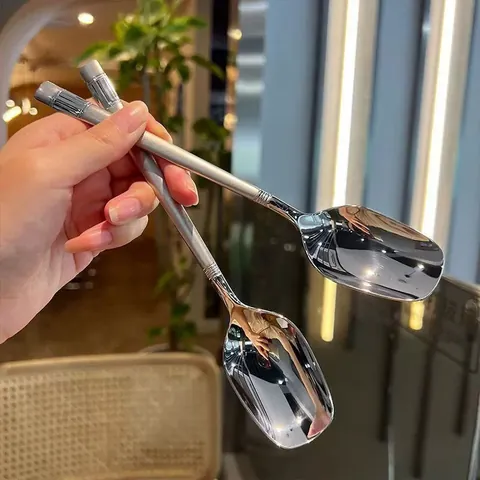 Stainless Steel Long Handle Spoon Lantern Design Mirror Polished Dessert Ice Cream Soup Spoon Golden Silver Tableware for Home Restaurant