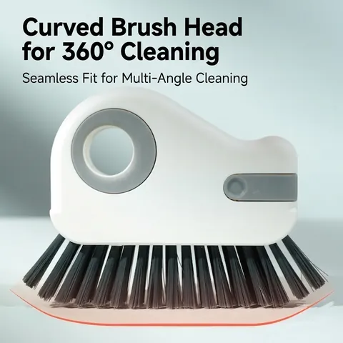 Spazzola per Pulizia Scanalature Multifunzionale 2 In 1 Strumento per Pulizia Fessure Finestre Raschietto per Davanzali in Plastica PP Spazzola Manuale per Fessure Domestiche
