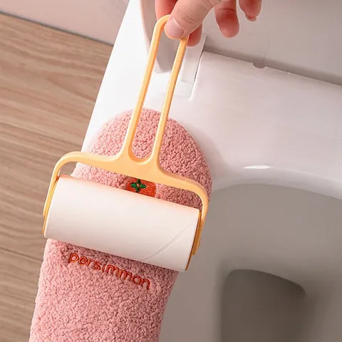 Universal Verdickter Plüsch Toilettensitzbezug Selbstklebend Waschbar Warm Toilettensitzmatte Mit Persimone Stickerei Für Badezimmer