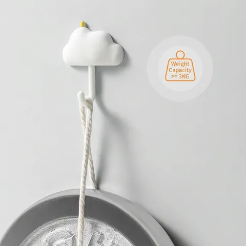 Ganci da Parete Adesivi Creativi a Forma di Nuvola Luna Stella Senza Foratura Ganci in Plastica per Bagno Cucina Set da 3 Pezzi