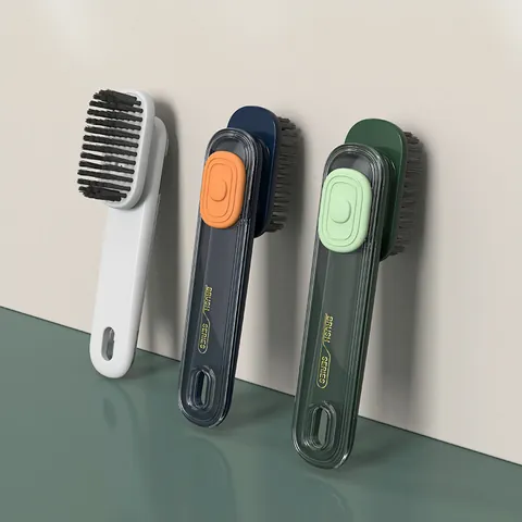 Hydraulic Press Shoe Brush Soft Bristles Multipurpose Cleaning Brush With Liquid Reservoir Portable Household Scrubber