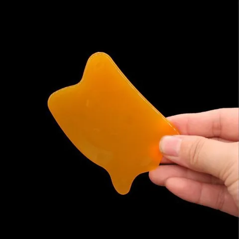 Amber Resin Gua Sha Board For Body Face Meridian Massage Manual Scraping Tool Simulated Beeswax Skin Beautifying Massage Plate