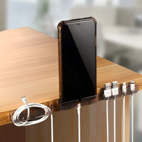 Organizer per Cavi in Silicone Autoadesivo Multi Slot Supporto per Fili da Scrivania Cavo di Ricarica USB Ufficio Domestico