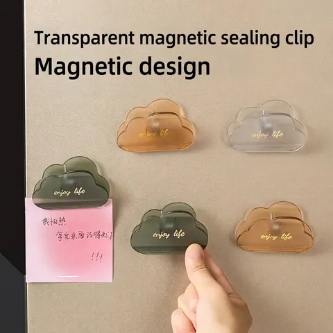 Clip di Sigillatura Magnetica a Forma di Nuvola Creativa Clip per Sigillante per Sacchetti di Cibo in PS Traslucido per Magnete