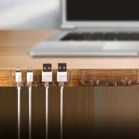 Organizer per Cavi in Silicone Autoadesivo Multi Slot Supporto per Fili da Scrivania Cavo di Ricarica USB Ufficio Domestico