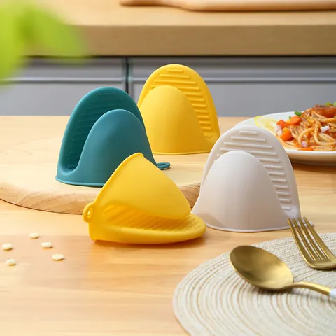 Food Grade Silicone Heat Resistant Pot Holder Butterfly Anti-Scald Clip Non-Slip Oven Mitt For Kitchen Cooking Baking