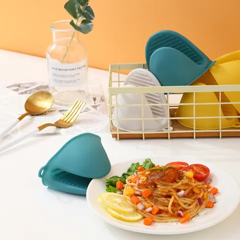 Food Grade Silicone Heat Resistant Pot Holder Butterfly Anti-Scald Clip Non-Slip Oven Mitt For Kitchen Cooking Baking
