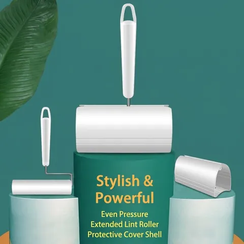 Portable Pet Hair Lint Roller Handheld Sticky Roller With Dustproof Cover For Clothes Carpet Furniture Hair Removal ABS Cleaning Tool