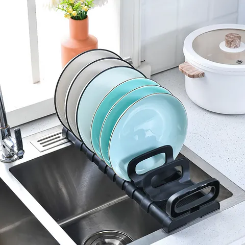 Kitchen Cabinet Dish Drying Rack Single Layer Plate Bowl Storage Holder Organizer Stand For Cup Dish Drainer Modern Minimalist Kitchen Tool