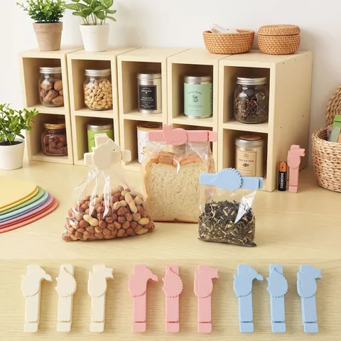 Set di 3 Clip di Sigillatura per Alimenti a Forma di Animale Creativo in Plastica PP Sigillanti per Sacchetti Resistenti all'Umidità per Snack Tè Conservazione in Cucina