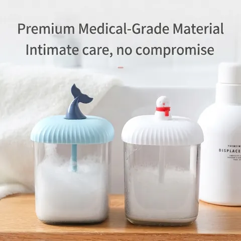 Cute Cartoon Whale Snowman Manual Foam Maker Portable Press Type Facial Cleanser Foamer Shampoo Bubble Device Bathroom Accessory