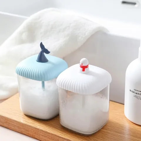 Cute Cartoon Whale Snowman Manual Foam Maker Portable Press Type Facial Cleanser Foamer Shampoo Bubble Device Bathroom Accessory