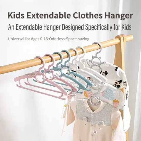 Verstellbare Kunststoff Kinder Kleiderbügel Rutschfest Platzsparend Teleskop Baby Kinderbügel Mit Katzenohrhaken Für Zuhause