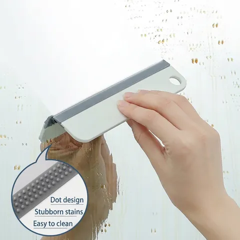 Modern Minimalist Home Handheld Rubber Glass Squeegee With Bump Design And Hanging Hole For Bathroom Mirror Window Cleaning Tool