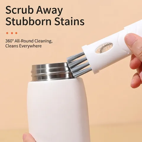 3-in-1 Carrot Shape Bottle Cleaning Brush Creative Foldable Cup Lid Crevice Groove Scrubber Household Thermos Lid Cleaner Tool