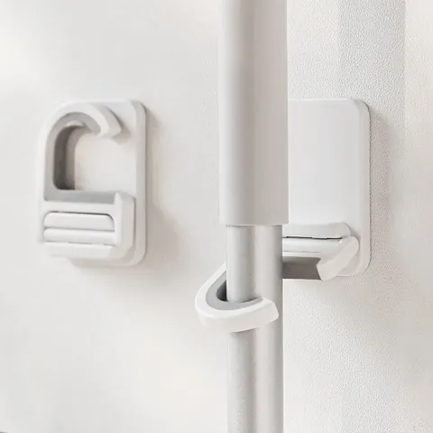 Porta Mocio e Scopa a Parete Gancio di Stoccaggio Adesivo Senza Foro Organizzatore Per Casa Bagno Cucina Strumenti di Pulizia