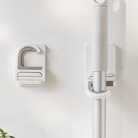 Porta Mocio e Scopa a Parete Gancio di Stoccaggio Adesivo Senza Foro Organizzatore Per Casa Bagno Cucina Strumenti di Pulizia