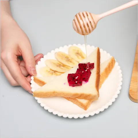 Plastic Honey Dipper Stirrer Stick Long Handle Honeycomb Spoon For Coffee Milk Tea Kitchen Tools With Hand Shape Finial