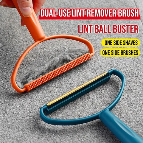 Portable Manual Double Sided Lint Remover Copper Head Fuzz Shaver For Clothes Carpet Pet Hair Cleaner Home Cleaning Tool