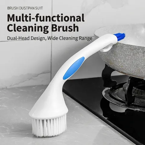 Multifunctional Dual Head Cleaning Brush ABS Long Handle Scrub Brush For Window Kitchen Dish Washing Machine Tile Gaps