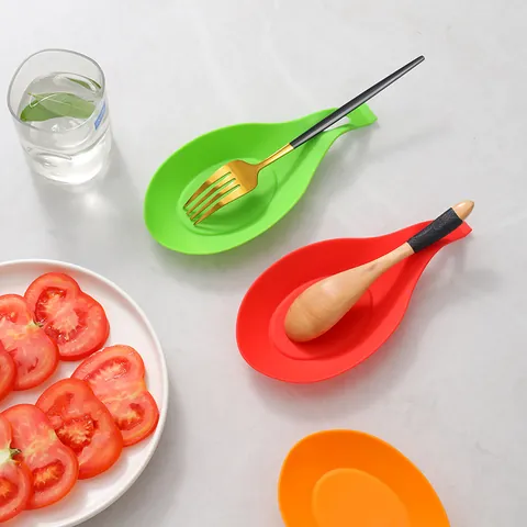 Silicone Spoon Rest Heat Resistant Utensil Holder For Stove Top Large Kitchen Spatula Ladle Tongs Pad Easy Clean Multi Function