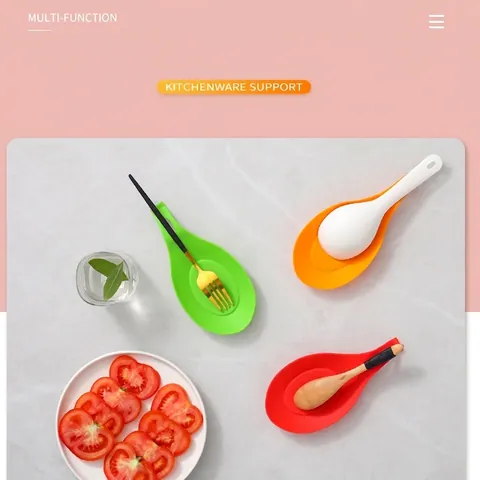 Silicone Spoon Rest Heat Resistant Utensil Holder For Stove Top Large Kitchen Spatula Ladle Tongs Pad Easy Clean Multi Function