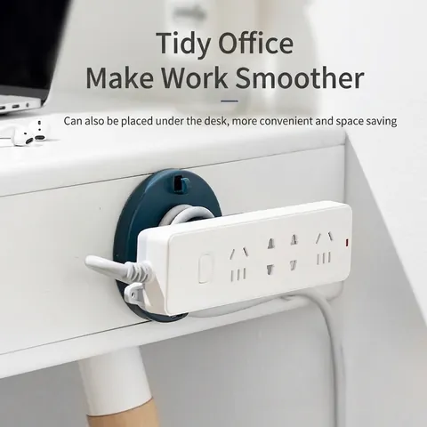 Rotatable Power Strip Holder Punch-Free Adhesive Wall Mount Socket Fixer Cable Management Organizer For Home Office Desk Wall