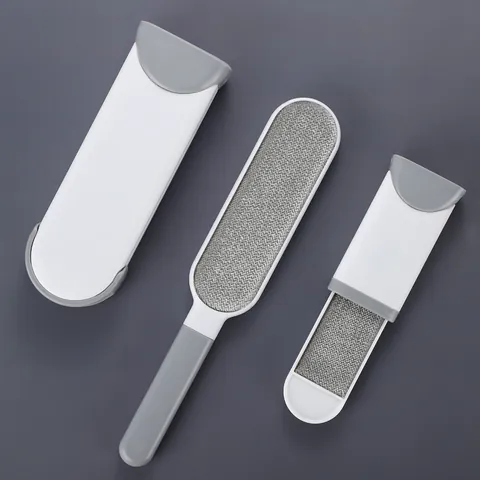 Manual Electrostatic Lint Remover Brush With Self-Cleaning Base For Clothing Pet Hair Dust Remover Reusable Static Brush For Home Sofa Bedding