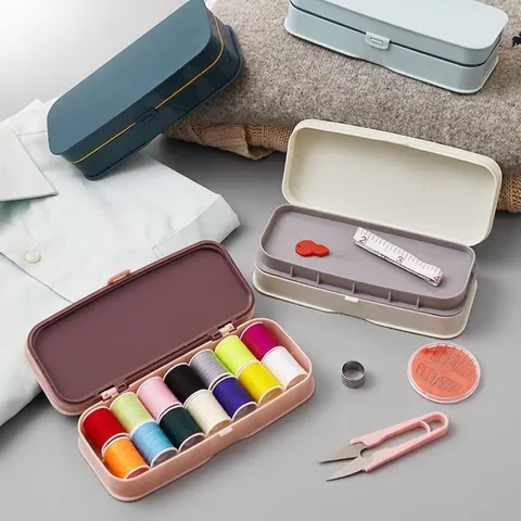 Moderner Minimalistischer Tragbarer Nähkasten Für Den Haushalt Mehrere Fächer Reise Nähkasten Vollständiges Werkzeugset
