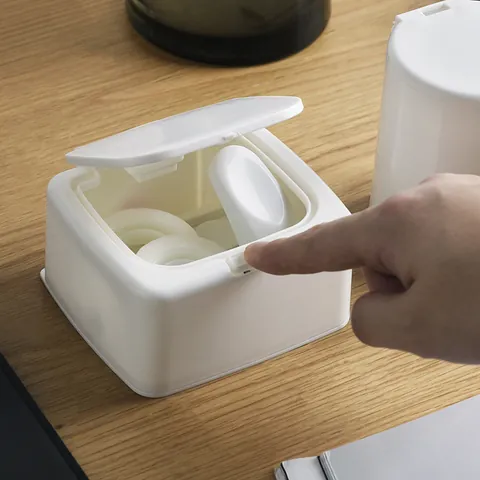 Minimalist Plastic Desktop Storage Box Press Pop-Up Organizer Container For Cotton Swabs Needle And Thread Drawer